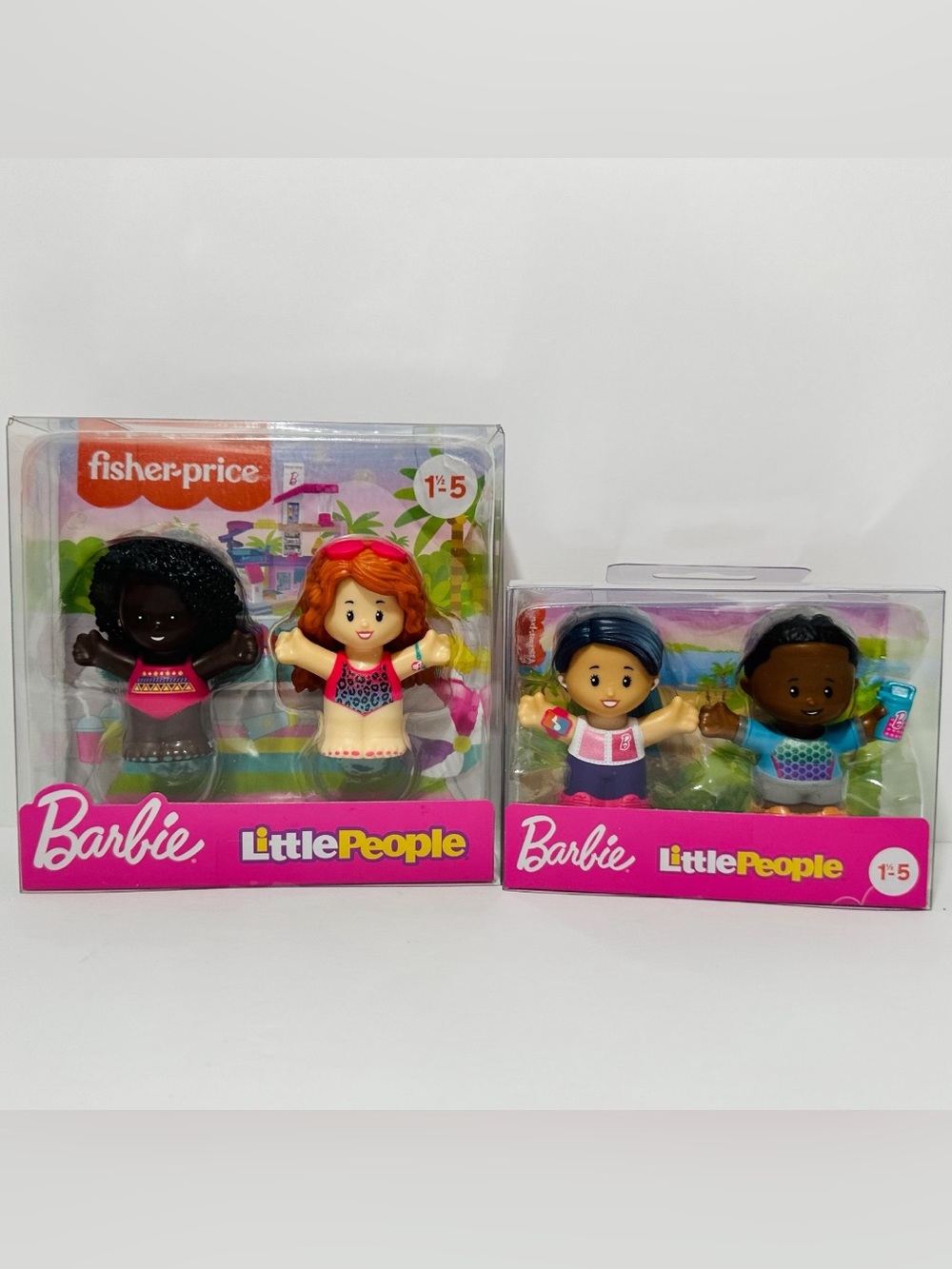 🆕 2 Fisher-Price Little People Barbie Party & Wellness Figure Sets 4 Characters